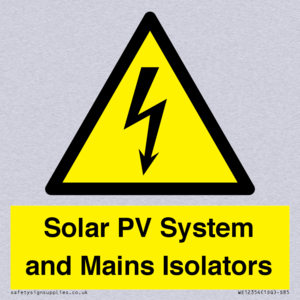 Solar PV System and Mains Isolators